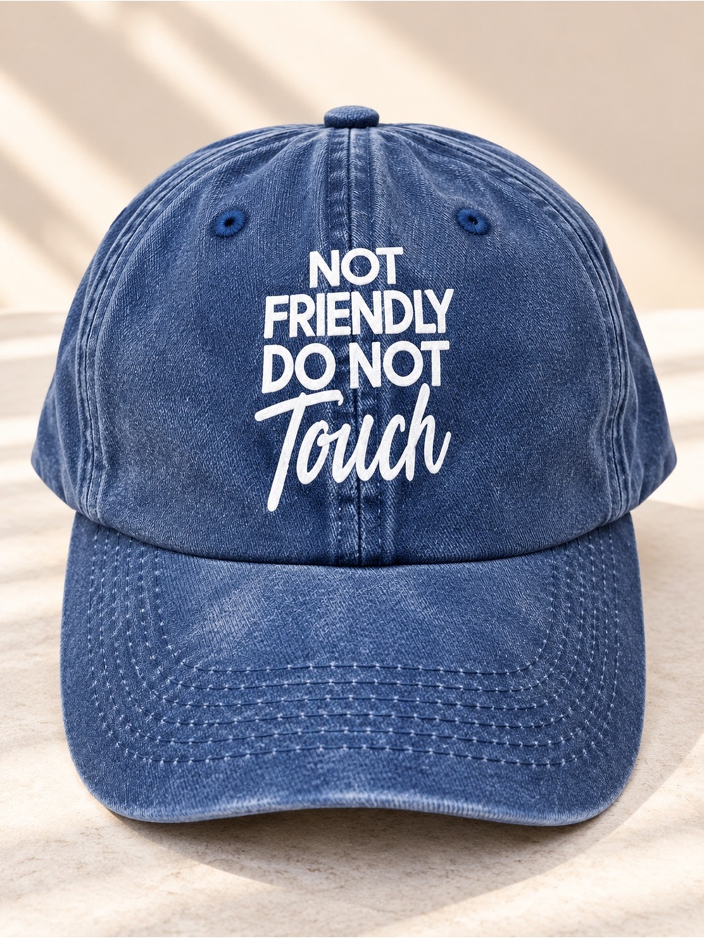 Not Friendly Do Not Touch Navy Cap